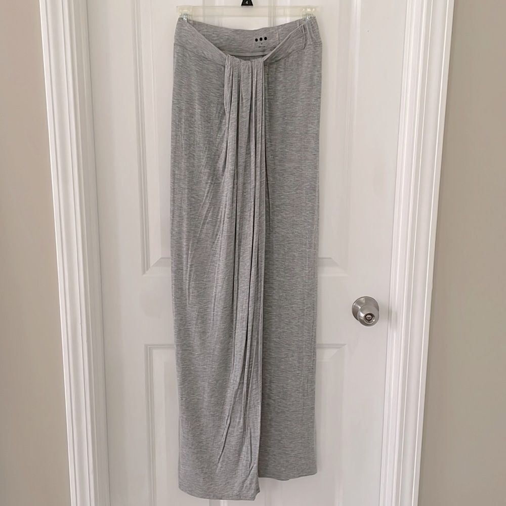 Three Dots Gray strapless maxi dress